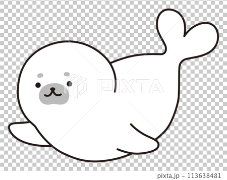 アザラシの赤ちゃんのイラスト アザラシの赤ちゃんのイラスト 113638481