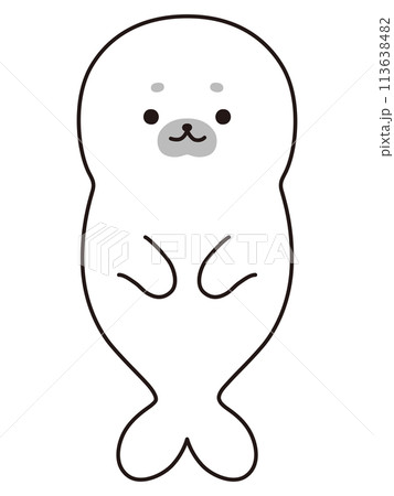 アザラシの赤ちゃんのイラスト アザラシの赤ちゃんのイラスト 113638482