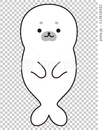 アザラシの赤ちゃんのイラスト アザラシの赤ちゃんのイラスト 113638482