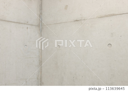 打ちっ放しのコンクリートの部屋の左寄り角の背景　カラー 明るめ 113639645