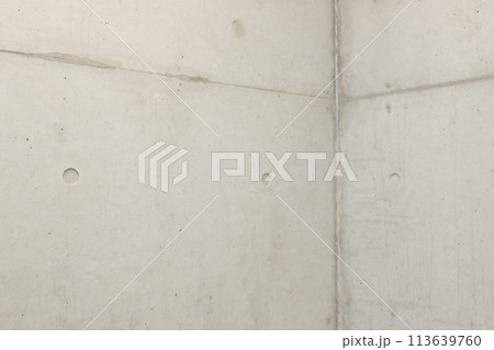 打ちっ放しのコンクリートの部屋の右寄り角の背景　カラー 明るめ 113639760