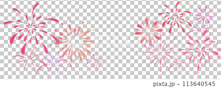 Red fireworks background illustration hand-drawn Red fireworks background illustration hand-drawn 113640545