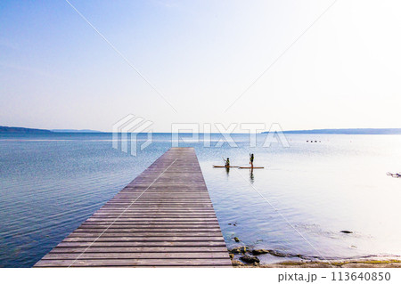【新潟県_佐渡_佐和田海岸】夏を待つ佐和田海水浴場  113640850