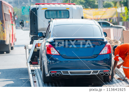 Car crash from car accident on the road 113641925