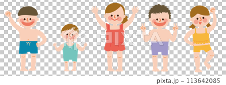 Illustration of children in swimwear Illustration of children in swimwear 113642085