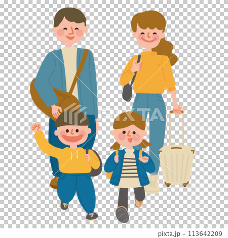 Family enjoying a trip 113642209