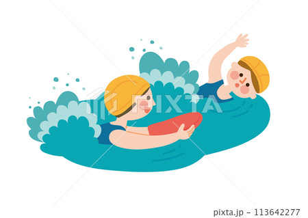 泳ぐ子供たちのイラスト 泳ぐ子供たちのイラスト 113642277