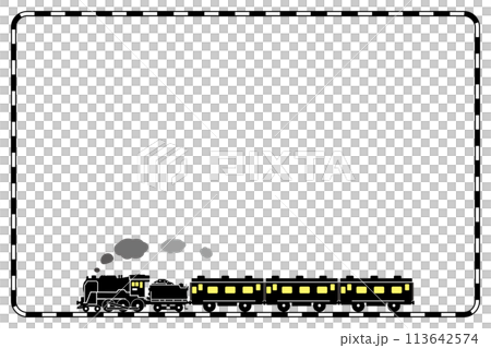 用圖案畫筆繪製的鐵路框架和玩具般的 SL C62 輪廓設計 113642574