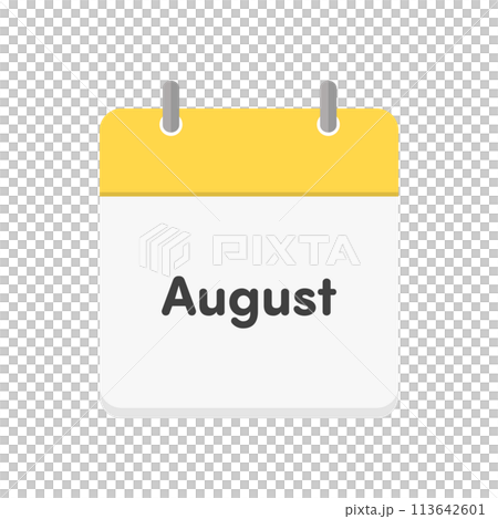August lettering and calendar icons - Simple and cute August events and schedule images 113642601