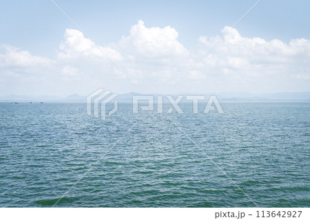 Beach and sea with blue sky Beach and sea with blue sky 113642927