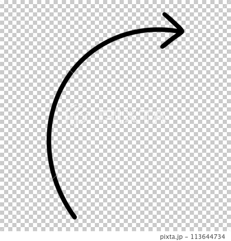 Black Arrow Line Upward Curved Arrow Curved Sketch Arrow Curved Line Element 113644734