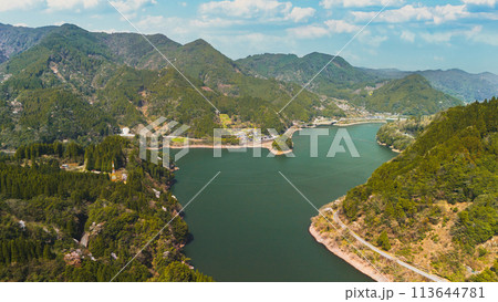 ドローンで撮影した松原ダム 113644781