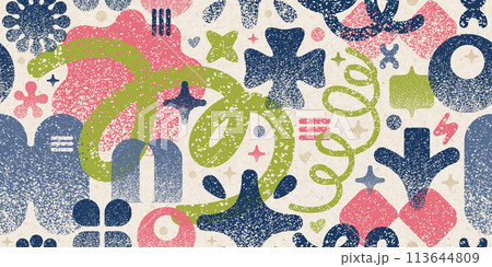 Noise y2k grafitti shapes pattern. Abstract figures with grain gradient background. Halftone gradation vector elements with dot noise. Y2k graphic geometric seamless shapes. Pixel pink green design Noise y2k grafitti shapes pattern. Abstract figures with grain gradient background. Halftone gradation vector elements with dot noise. Y2k graphic geometric seamless shapes. Pixel pink green design 113644809
