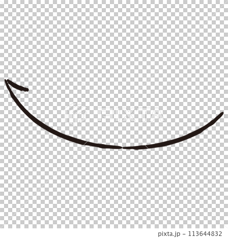 曲がった矢印のイラスト（白黒） 113644832