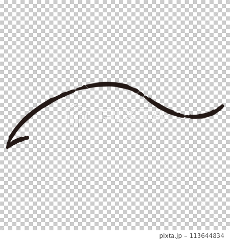 曲がった矢印のイラスト（白黒） 113644834