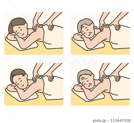 illustration of a person receiving a massage 113645508