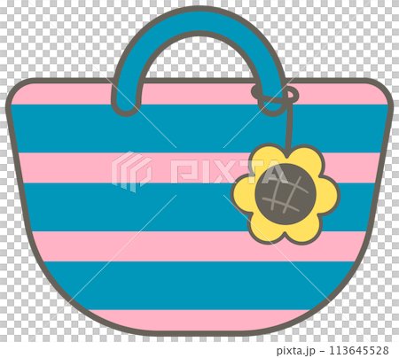 Kids hand drawn kawaii summer cute elements set beach bag Kids hand drawn kawaii summer cute elements set beach bag 113645528
