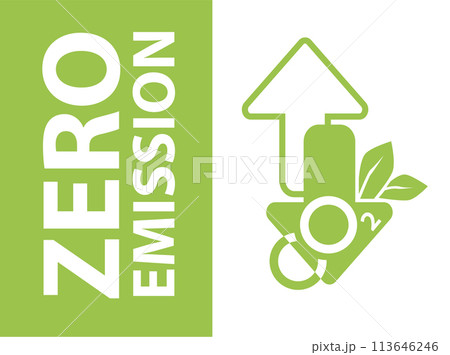 Zero Emission. Net zero label stamp design leaves Zero Emission carbon eco stamp symbol Vector 113646246