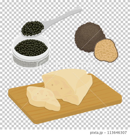 Illustration of the world's three great delicacies 113646307