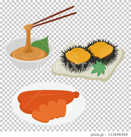 日本三大珍味のイラスト 113646309
