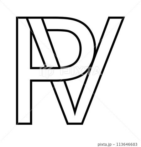 Logo sign pv vp icon double letters logotype p v Logo sign pv vp icon double letters logotype p v 113646683