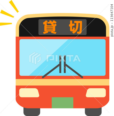 貸切の表示が出ているバス 貸切の表示が出ているバス 113647104