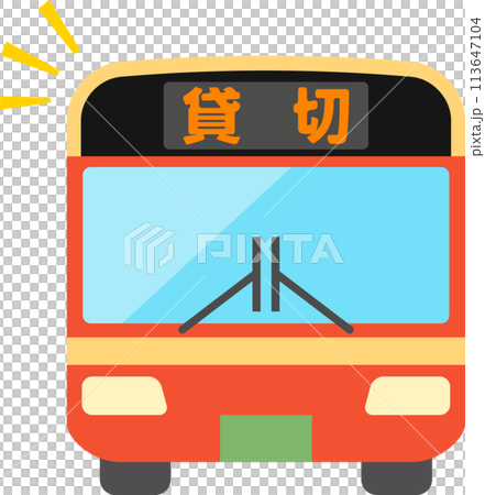 貸切の表示が出ているバス 貸切の表示が出ているバス 113647104