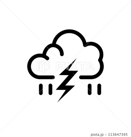 Storm cloud icon design template isolated illustration 113647395