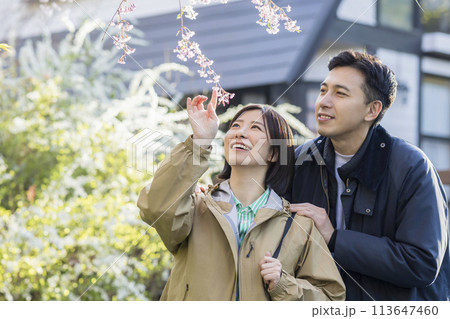 春に旅する若いカップル 春に旅する若いカップル 113647460