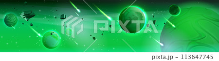 Green space for fantasy game. Galaxy cartoon sky 113647745