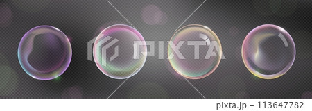 Transparent soap ball with pink and purple color 113647782