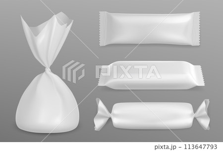 White blank candy wrapper mockup. 113647793