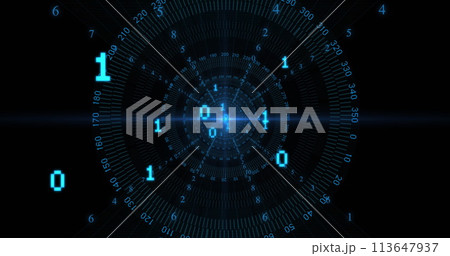 Image of binary coding and data processing over scopes Image of binary coding and data processing over scopes 113647937