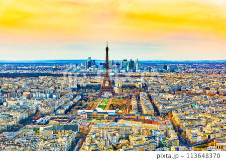 View from the Montparnasse tower on Paris in early spring. View from the Montparnasse tower on Paris in early spring. 113648370