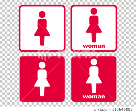 廁所圖示女性顏色 廁所圖示女性顏色 113649893