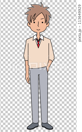 制服を着たギャル男のイラスト 113649929