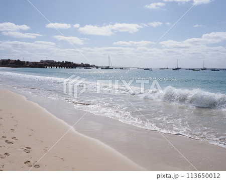 Shoreline of Atlantic Ocean on Sal island in Cape Verde Shoreline of Atlantic Ocean on Sal island in Cape Verde 113650012