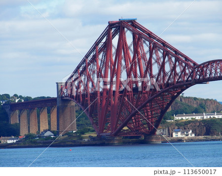 View to Forth bridge seen from Queensferry town in Scotland, United Kingdom 113650017
