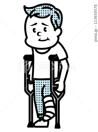 足を怪我した男性のイラスト 113650578