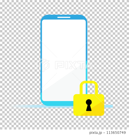 Smartphone and padlock 113650749