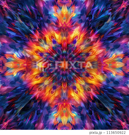 it looks like a kaleidoscope with a lot of colors coming out of it 113650922