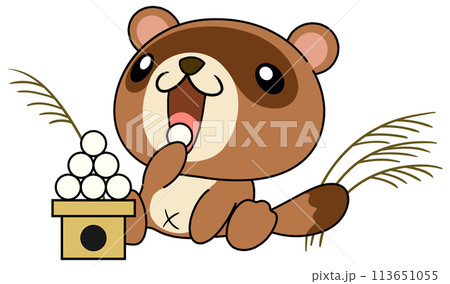 Tanuki (single) Moon viewing - Stock Illustration [113651055] - PIXTA