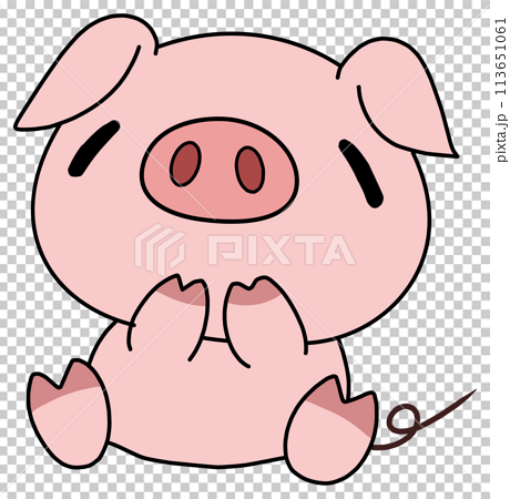 豚（ピンク）　単体　ニコニコ 113651061