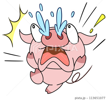 豚（ピンク）　単体　驚く2 113651077