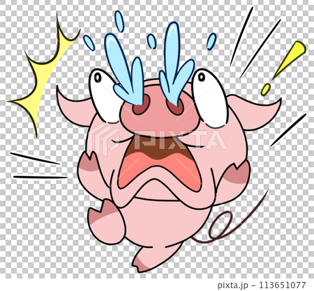 豚（ピンク）　単体　驚く2 113651077