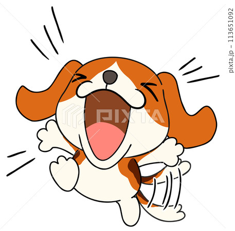 犬（ビーグル）　単体　喜ぶ2 113651092