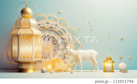 Sheep Sacrifice and Illumination: Inspiring Muslim Religious Celebrations - Generative AI 113651748
