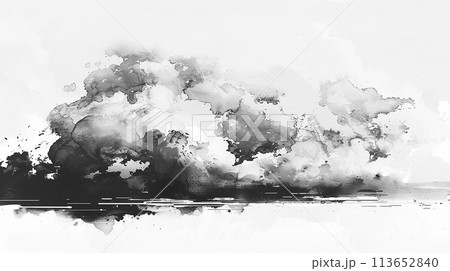 水墨画の雲 generarive aiのイラスト素材 [113652840] - PIXTA