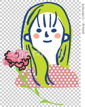 母の日に寄せて お母さんとカーネーション イラスト素材 母の日に寄せて お母さんとカーネーション イラスト素材 113653878