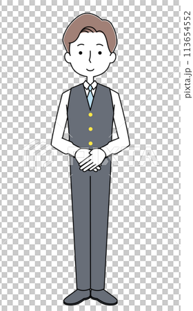 (男)客艙空服員的插圖 (男)客艙空服員的插圖 113654552